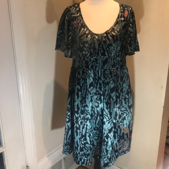 “TOPSHOP” for “LAURA” 80’s Embroidered Dress. - Picture 4 of 13